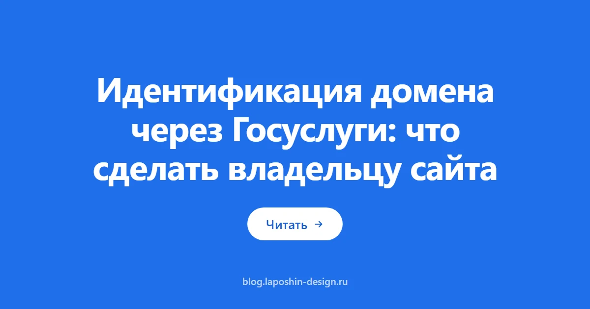 Идентификация домена через Госуслуги: что сделать владельцу сайта