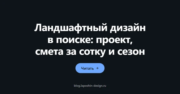 Ландшафтный дизайн в поиске: проект, смета за сотку и сезон