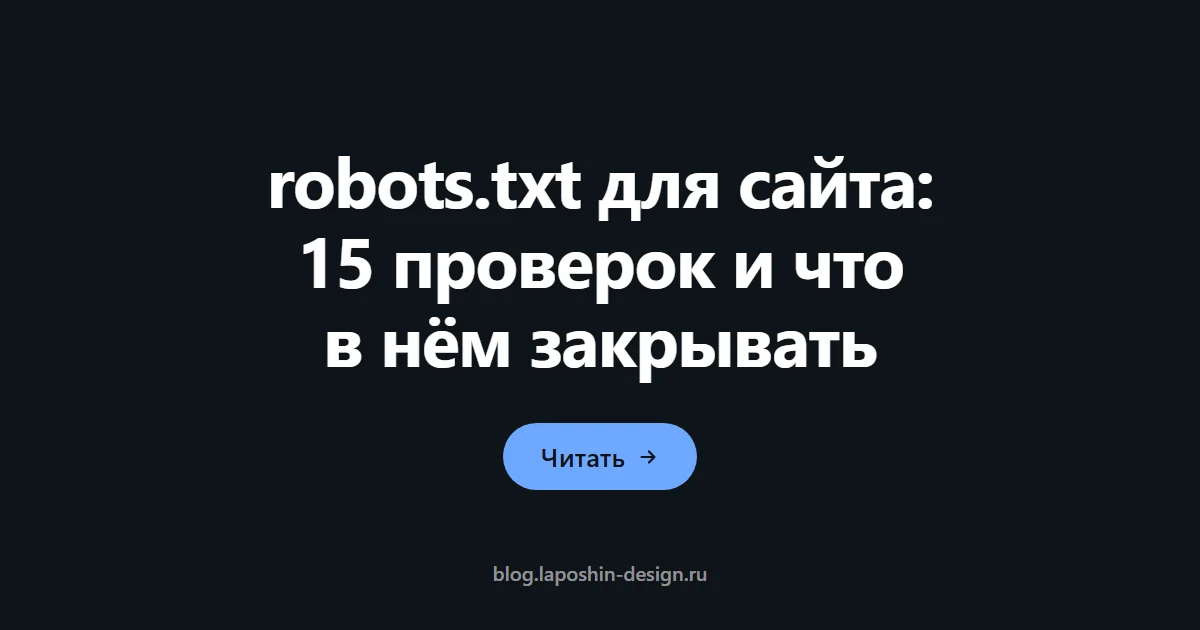 robots.txt для сайта: 15 проверок и что в нём закрывать
